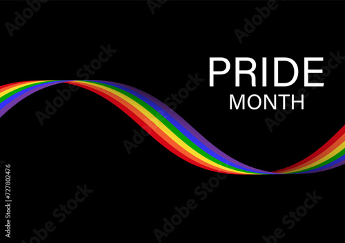 LGBT Pride Month. Pride Rainbow Background. Gay, Lesbian, Bisexual and Transgender Community. Vector Illustration. 