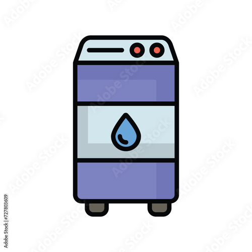 washing mashine icon with white background vector stock illustration