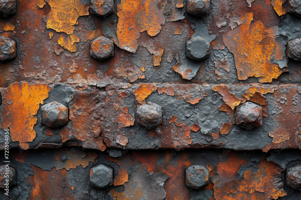 A close-up of rusted metal, capturing the intricate patterns and textures formed by the natural decay process. Concept of beauty in deterioration. Generative Ai. A close-up of rusted metal, capturing the intricate patterns and textures formed by the natural decay process. Concept of beauty in deterioration. Generative Ai.