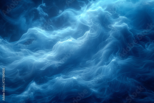 Abstract composition of swirling smoke patterns, frozen in time, evoking a sense of ephemeral beauty. Concept of transient and abstract atmospheric elements. Generative Ai.