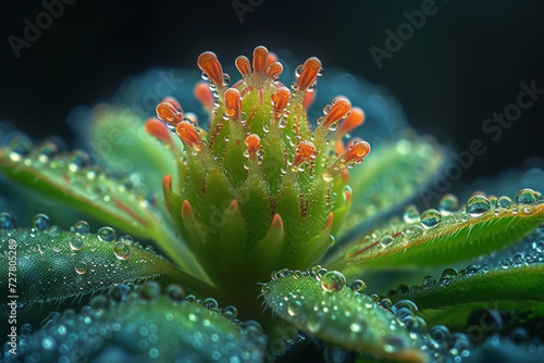 Wallpaper Mural Macro shot of a plant's microscopic trichomes, showcasing the unseen textures that contribute to the plant's unique characteristics. Concept of botanical microstructures. Generative Ai. Torontodigital.ca