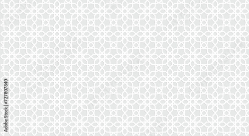 Seamless white pattern in islamic style vector background