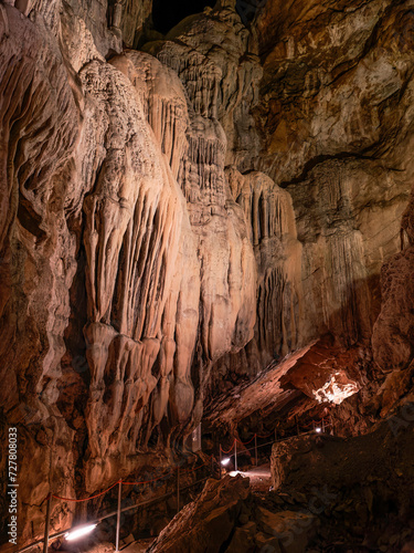 Cueva de Las Güixas, Villanúa, Pyrenees, Huesca, Aragon, Spain. Cave that can be visited in Villanua