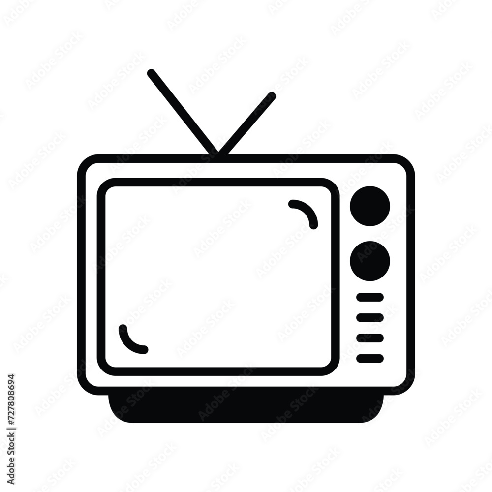 television icon with white background vector stock illustration television icon with white background vector stock illustration