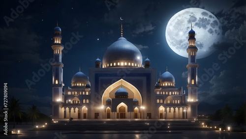 beautiful art night mosque
