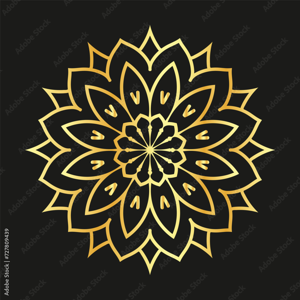 Circular pattern in the form of a mandala. Henna tatoo mandala.