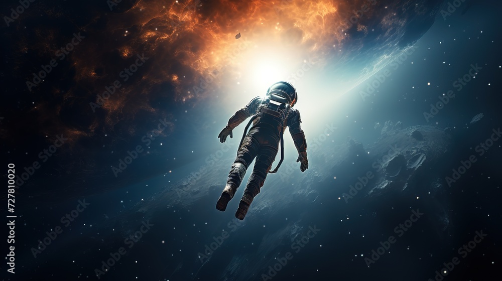an astronaut floating in outer space an astronaut floating in outer space