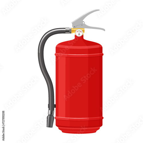 Foam Fire Extinguisher isolated on white background. Portable fire extinguishing equipment from fire department. Professional tool or instrument. Realistic 3D vector illustration