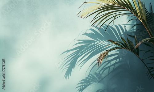 Palm Leaves on Blue