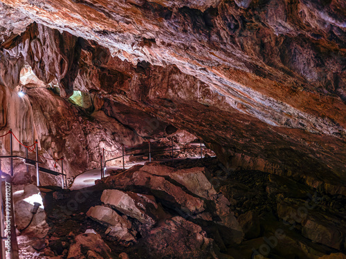 Cueva de Las Güixas, Villanúa, Pyrenees, Huesca, Aragon, Spain. Cave that can be visited in Villanua photo