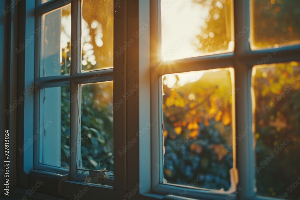 Fototapeta premium Sunlight streaming through a window in a house. Perfect for interior design or home improvement projects