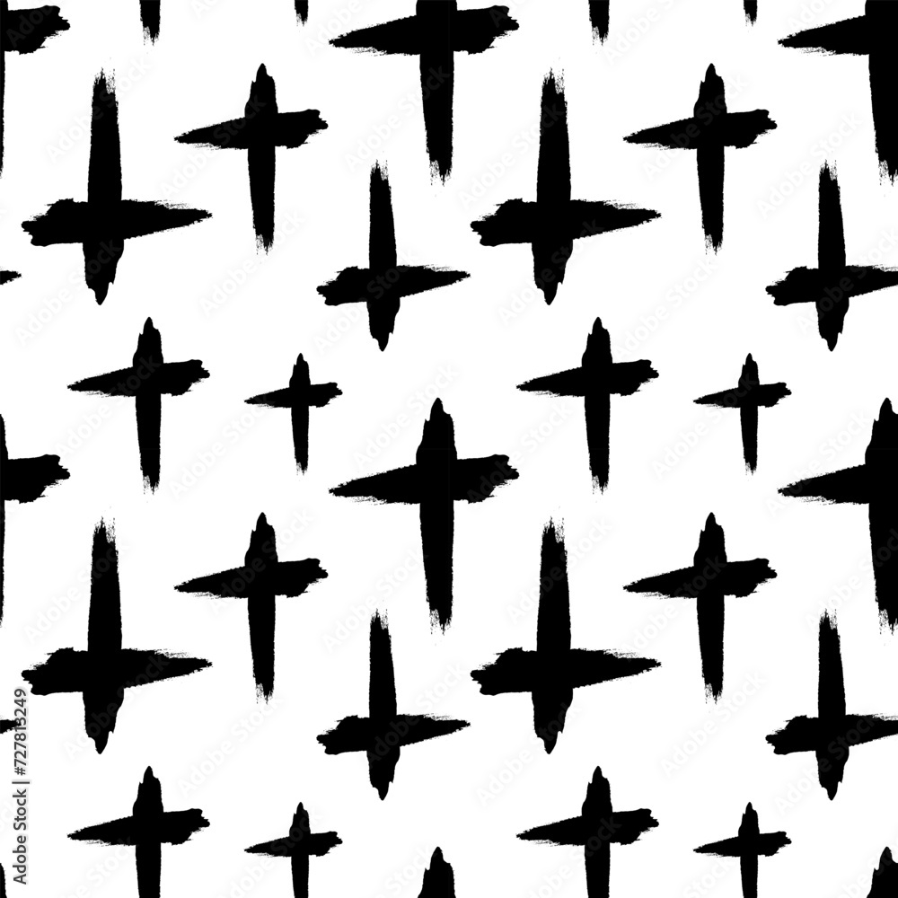 vector crosses seamless pattern on white background. vector crosses seamless pattern on white background.