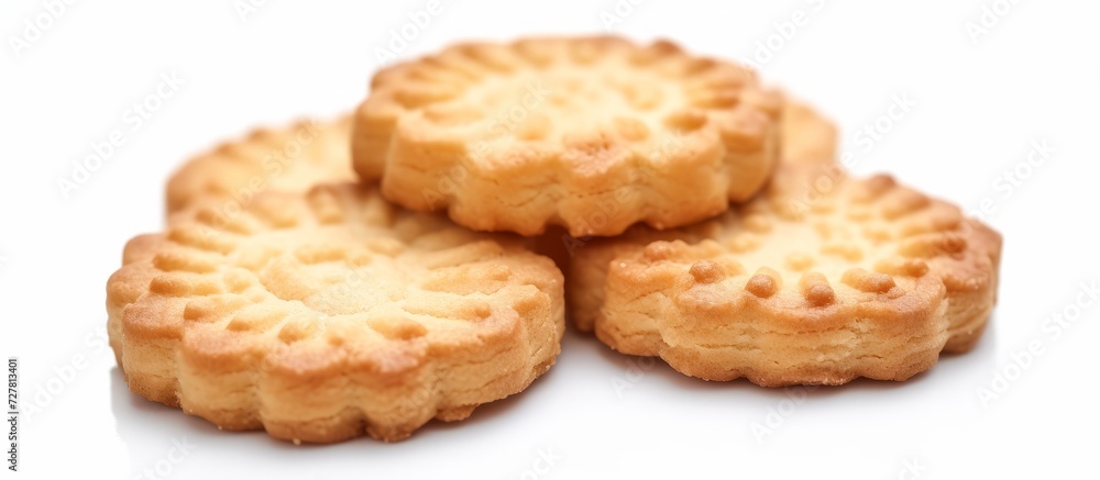 Delicious Butter Cookies on a White Background - Sweet Treats Isolated on a White Background Delicious Butter Cookies on a White Background - Sweet Treats Isolated on a White Background