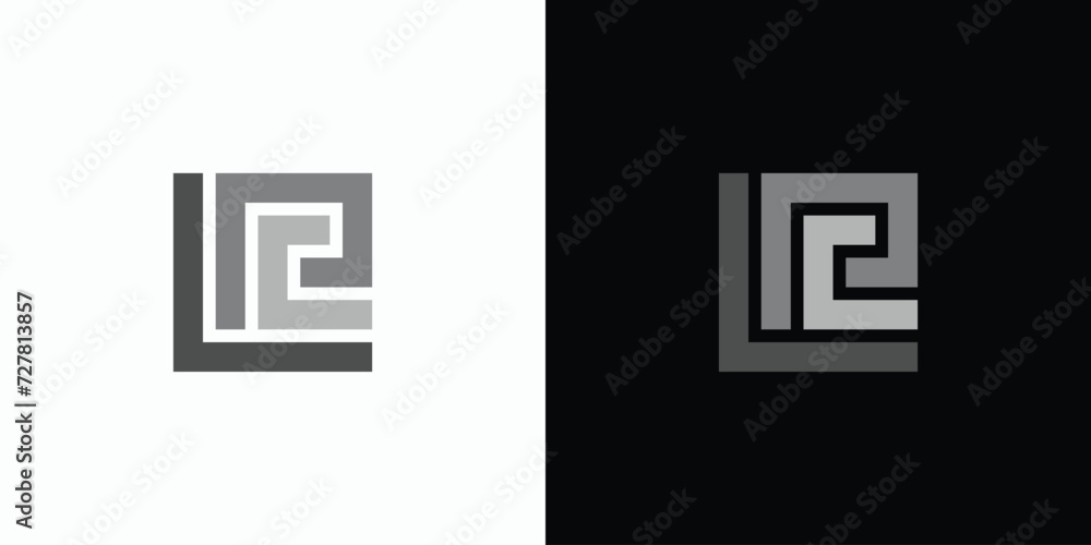 Letter L P C initials vector logo design with abstract square shape. Letter L P C initials vector logo design with abstract square shape.