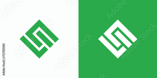 Letter L I S initials vector logo design, abstract rhombus shape.