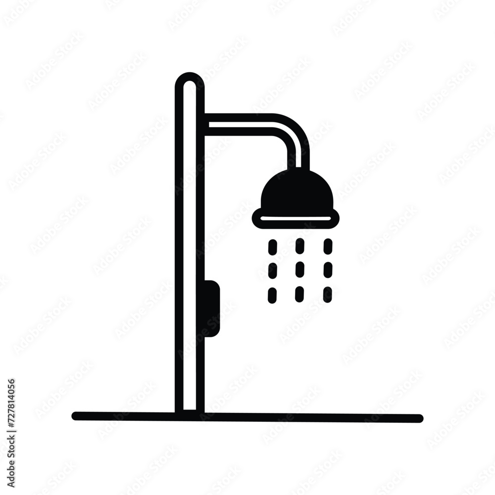 Fototapeta premium shower icon with white background vector stock illustration