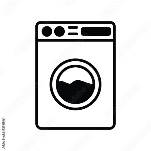 washer icon with white background vector stock illustration