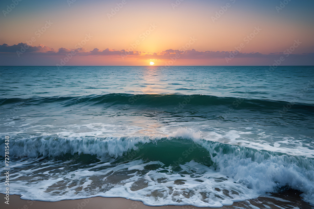 Obraz premium sunset on the sea Generative AI