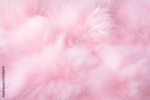 Colorful pink fluffy cotton candy background, soft color sweet candyfloss, abstract blurred dessert texture. Generative AI.