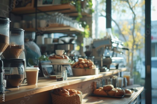 A bustling coffee shop filled with a wide selection of aromatic coffee and delicious pastries.