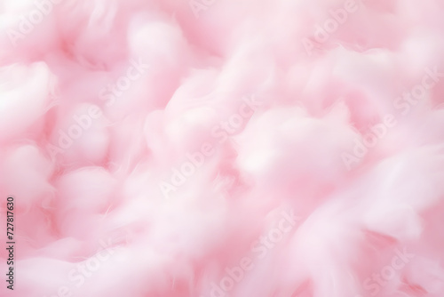 Colorful pink fluffy cotton candy background, soft color sweet candyfloss, abstract blurred dessert texture. Generative AI.