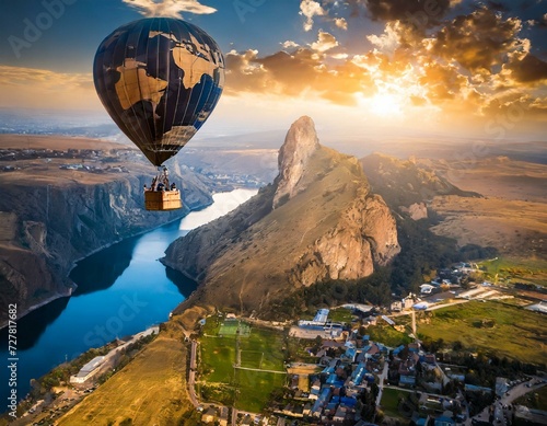 気球で旅をするイメージ	 photo