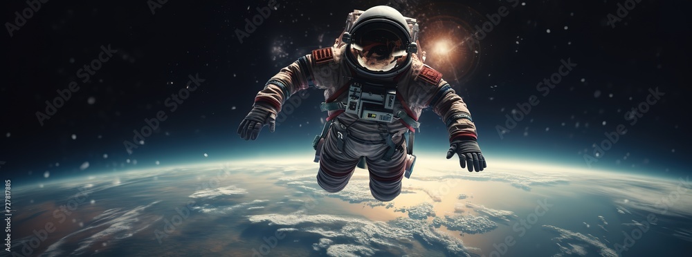 Fototapeta premium an astronaut floating in outer space
