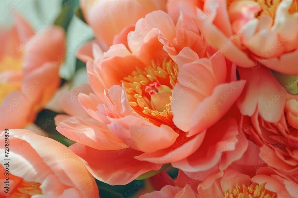 A close-up view of a bunch of pink flowers. Perfect for adding a touch of beauty and color to any project A close-up view of a bunch of pink flowers. Perfect for adding a touch of beauty and color to any project