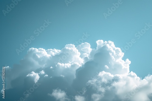 Fototapeta Naklejka Na Ścianę i Meble -  A plane is pictured flying through a sky filled with fluffy clouds. This image can be used to depict travel, aviation, or the beauty of nature