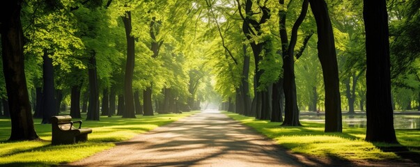 park avenue in summer beautiful green nature landscape