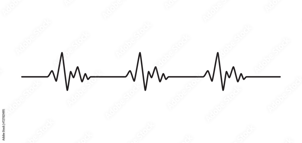 Pulse ecg heart beat cardiogram icon  - obrazy, fototapety, plakaty 