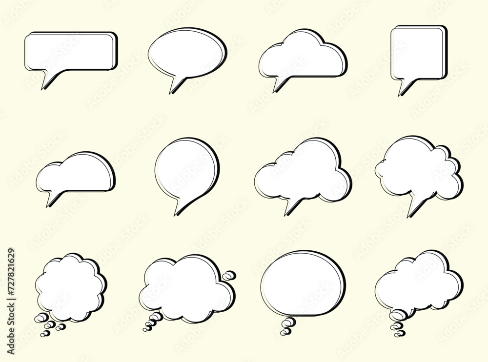 Bubble Speech Set, Comic Icon. Collection of Cartoon Speech Bubble Illustration, Vector Element Talk Bubble Bubble Speech Set, Comic Icon. Collection of Cartoon Speech Bubble Illustration, Vector Element Talk Bubble