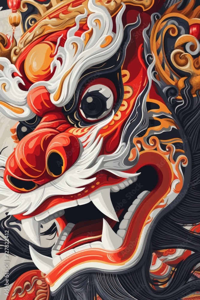 A detailed close-up image of a red and black dragon. This picture can be used to add a touch of fantasy and mythology to various design projects A detailed close-up image of a red and black dragon. This picture can be used to add a touch of fantasy and mythology to various design projects
