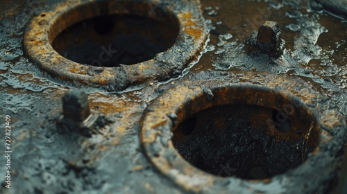 A close up of a rusted piece of metal. Can be used to depict decay, vintage aesthetics, or industrial themes