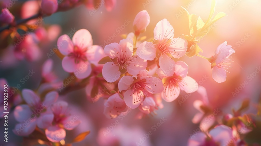 Close up of a bunch of flowers on a tree branch. Suitable for nature-themed designs and floral compositions Close up of a bunch of flowers on a tree branch. Suitable for nature-themed designs and floral compositions