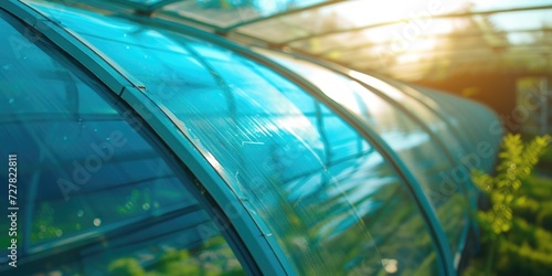 A detailed close-up view of a glass roof on a building. Ideal for architectural or interior design concepts © Fotograf