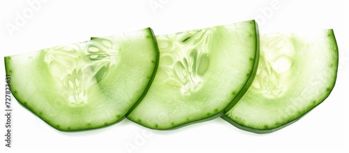 Fresh Cucumber Slice Cutout on White Background - Vibrant, Refreshing Vegetable Illustration