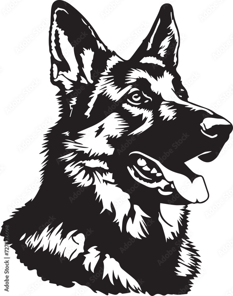 black and white German shepherd dog
