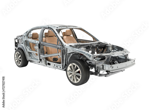 Details of the car body, 3D render