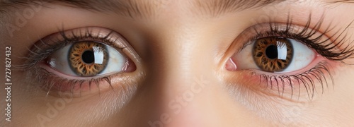 Closeup shot of two woman eyes