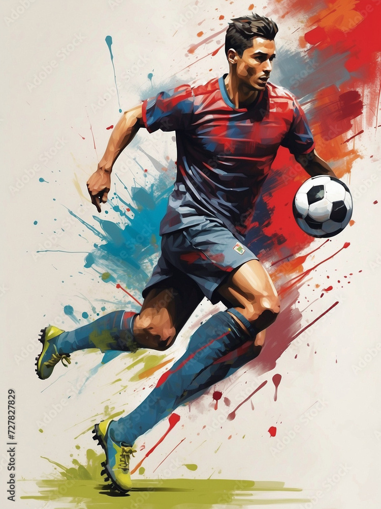 Colored oilpaint Sports illustration