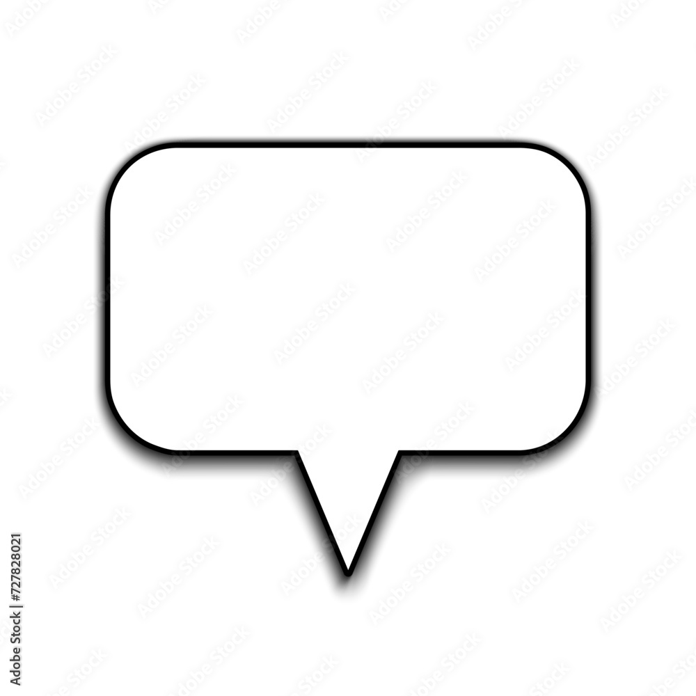 Empty chat bubble icon with shadow, empty speech bubble, empty talk sign, thought sign - vector Empty chat bubble icon with shadow, empty speech bubble, empty talk sign, thought sign - vector