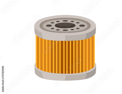 Paper oil filter for car vector illustration isolated on white background