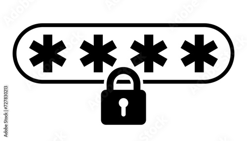 Password privacy icon, protect account, document access design - vector