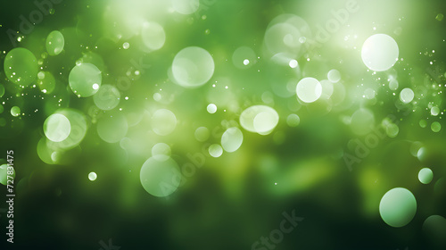Fresh green bokeh lights abstract background