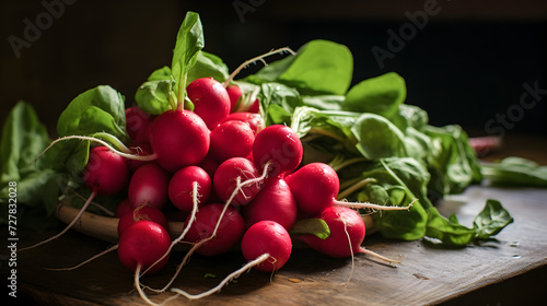 Fresh organic radishes