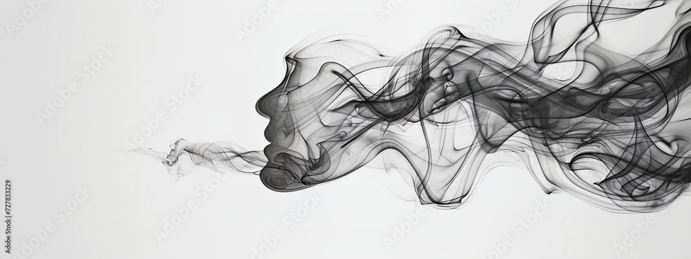 Fototapeta premium black smoke against a white background