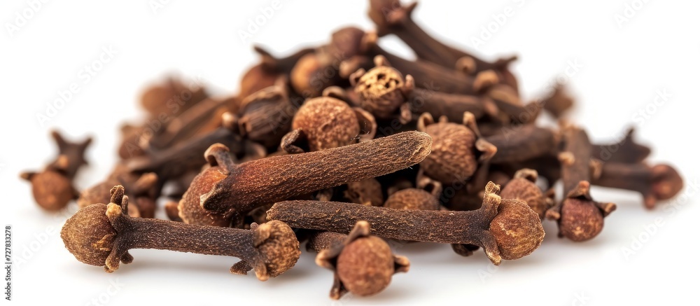 Close-Up of Clove Spice on Isolated White Background Close-Up of Clove Spice on Isolated White Background