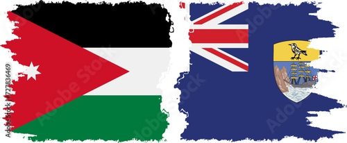 Free Download Saint Helena and Jordan grunge flags connection vector - GFXLoad
