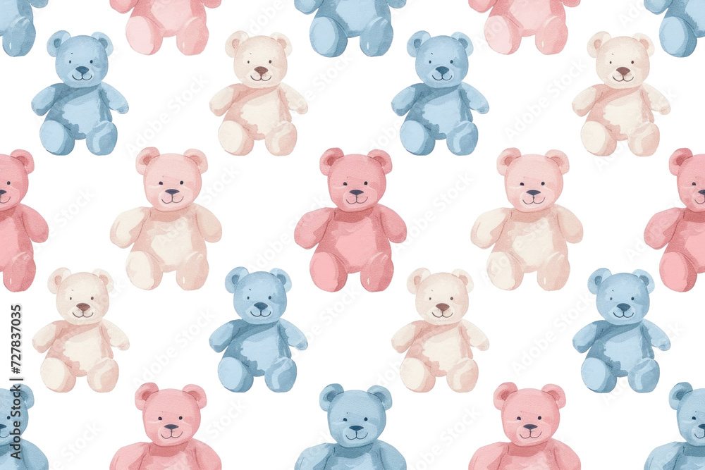 Pastel Teddy Bears on Transparent Pastel Teddy Bears on Transparent